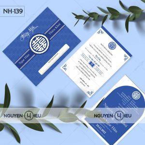 Thiệp cưới tone màu xanh